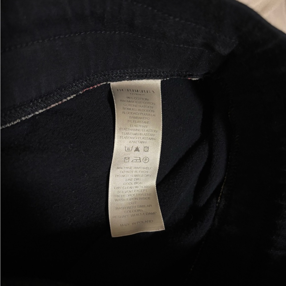 Burberry Black w/ Plaid Stripe Drawstring Wide Leg Cotton Sweatpants Size Med - Picture 6 of 8